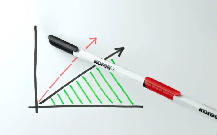 Popisovač na biele a flipchartové tabule, sada, 1-3 mm, kužeľový hrot, KORES "K-Marker W1", 4 rôzne farby 3