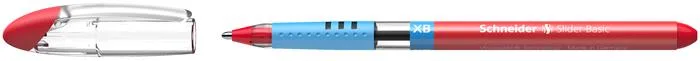 Guľôčkové pero, 0,7 mm, s vrchnákom, SCHNEIDER "Slider XB", červené 2
