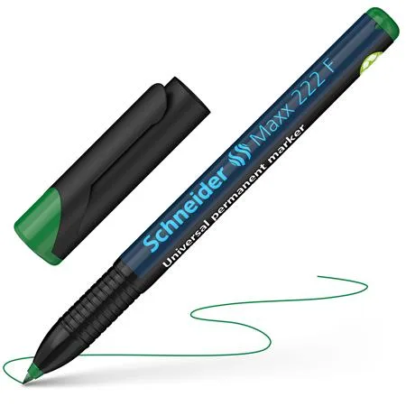 Permanentný popisovač, OHP, 0,7 mm, SCHNEIDER "Maxx 222 F", zelený 4
