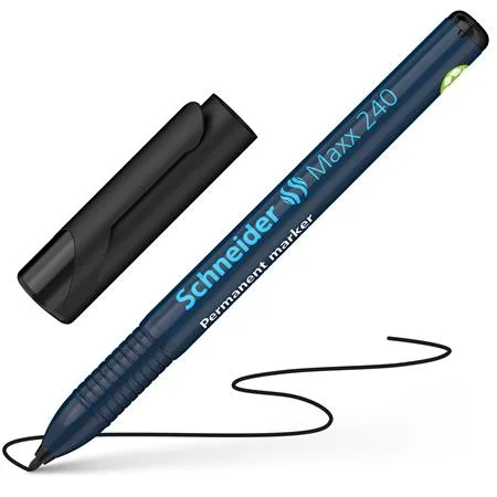 Permanentný popisovač, 1- 2 mm, kužeľový hrot, SCHNEIDER "240", čierny 5