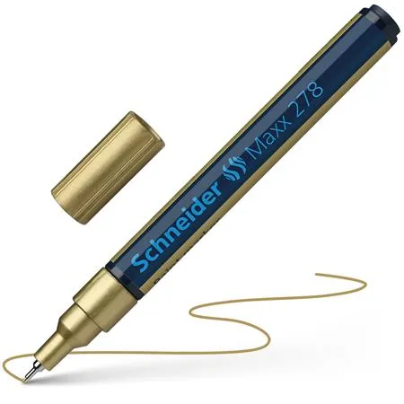 Lakový popisovač, 0,8 mm, SCHNEIDER "Maxx 278", zlatý 4