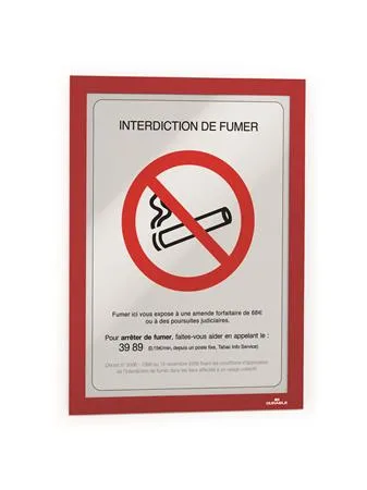 Informačný panel, A4, samolepiaci, DURABLE "DURAFRAME®", červená 2