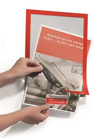 Informačný panel, A4, samolepiaci, DURABLE "DURAFRAME®", červená 5