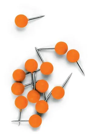 Pripináčiky, s guľatou hlavou, 100 ks, NOBO, oranžové 2