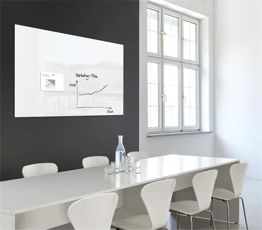Magnetická sklenená tabuľa, 120x90 cm, SIGEL "Artverum® ", biela 8