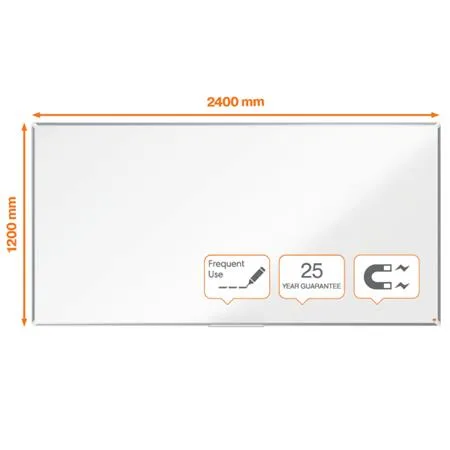 Biela tabuľa, smaltovaná, magnetická, 240x120 cm, hliníkový rám, NOBO "Premium Plus" 2