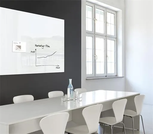 Magnetická sklenená tabuľa, 120x180 cm, SIGEL "Artverum® ", biela 7