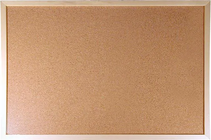 Korková tabuľa, obojstranná (korok/korok), 40x60 cm, drevený rám, VICTORIA VISUAL 2