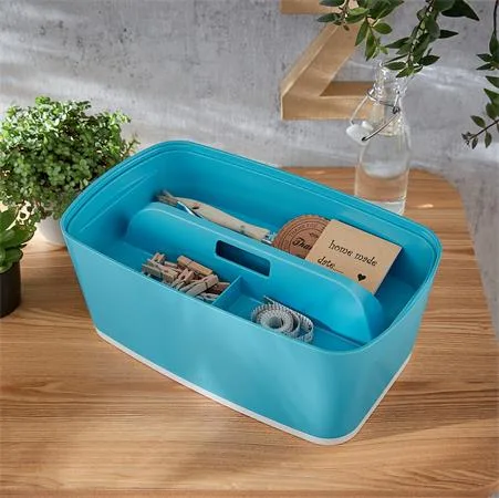 Organizér s držadlom, LEITZ "MyBox Cosy", pokojná modrá 2
