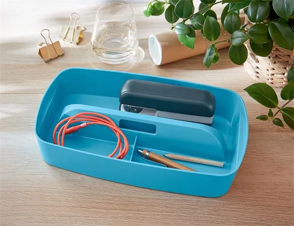 Organizér s držadlom, LEITZ "MyBox Cosy", pokojná modrá 3
