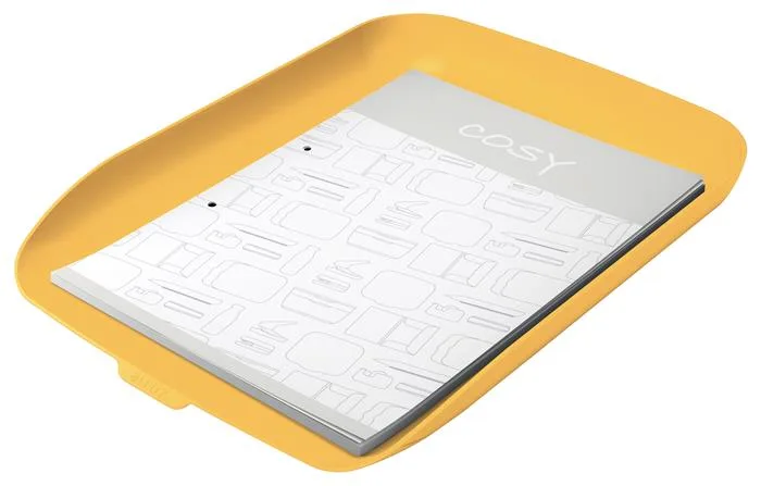 Zásobník na dokumeny, plastový, LEITZ "Cosy", teplá žltá 2