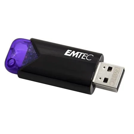 USB kľúč, 128GB, USB 3.2, EMTEC "B110 Click Easy", čierna-fialová 2