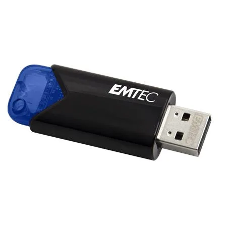 USB kľúč, 32GB, USB 3.2, EMTEC "B110 Click Easy", čierna-modrá 2