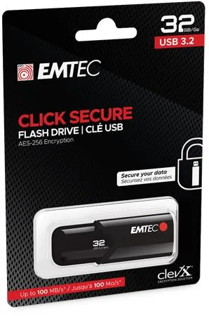 USB kľúč, 32GB, USB 3.2, so šifrovaním, EMTEC "B120 Click Secure" 2