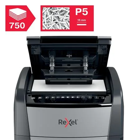 Skartovací stroj, mikrokonfety, 750 listov, REXEL "Optimum AutoFeed+ 750M" 5