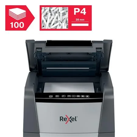 Skartovací stroj, konfety, 100 listov, REXEL "Optimum AutoFeed+ 100X" 5