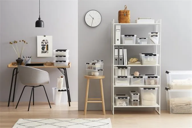 Úložný box, plastový, 3 l, čierne úchytky, SMARTSTORE "Classic 3", priehľadný 5