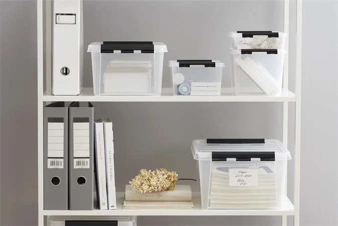 Úložný box, plastový, 3 l, čierne úchytky, SMARTSTORE "Classic 3", priehľadný 6