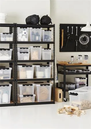 Úložný box, plastový, 8 l, čierne úchytky, SMARTSTORE "Classic 14", priehľadný 4