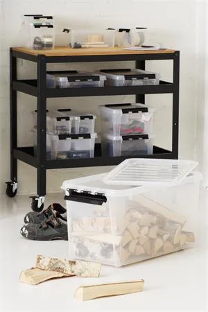 Úložný box, plastový, 8 l, čierne úchytky, SMARTSTORE "Classic 14", priehľadný 5