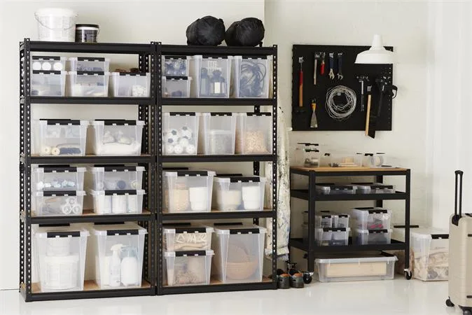 Úložný box, plastový, 32 l, čierne úchytky, SMARTSTORE "Classic 31",  priehľadný 3