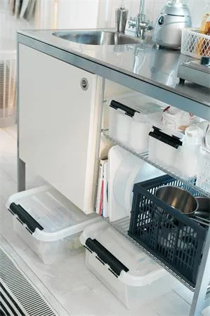 Úložný box, plastový, 31 l, čierne úchytky a kolieska, SMARTSTORE "Classic 35",  priehľadný 4