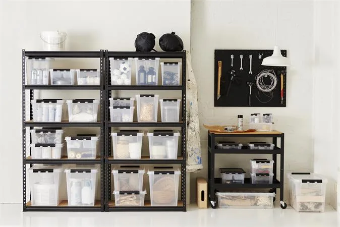 Úložný box, plastový, 31 l, čierne úchytky a kolieska, SMARTSTORE "Classic 35",  priehľadný 6