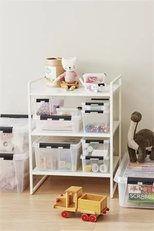 Úložný box, plastový, 31 l, čierne úchytky a kolieska, SMARTSTORE "Classic 35",  priehľadný 7