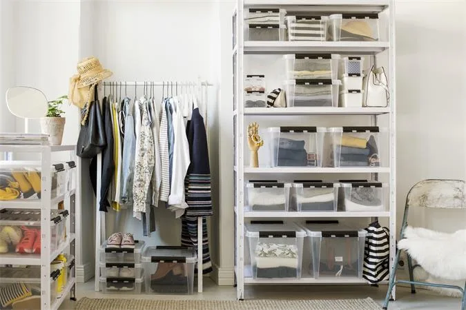 Úložný box, plastový, 47  l, čierne úchytky, SMARTSTORE "Classic 45",  priehľadný 8