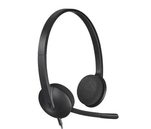Slúchadlá, stereo, s mikrofónom, LOGITECH "H340" 2