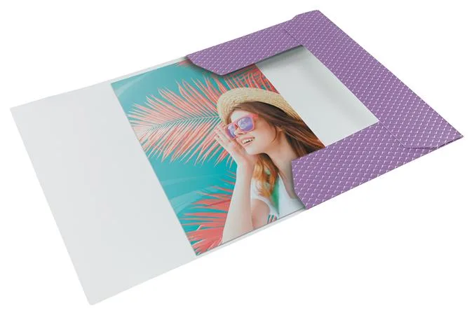 Doska s gumičkou, kartónová, A4, ESSELTE "Colour`Breeze", levanduľová 2