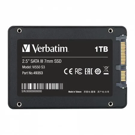 SSD (vnútorná pamäť), 1TB, SATA 3,  500/520MB/s, VERBATIM "Vi550" 3