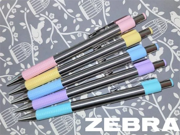 Guľôčkové pero, 0,24 mm, stláčací mechanizmus, nerezová oceľ, farba tela: pastelová fialová, ZEBRA "F-301", modré 4