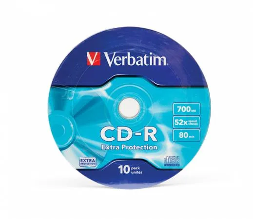 CD-R disk, 700MB, 52x, 10 ks, zmršťovacie balenie, VERBATIM "DataLife" 2