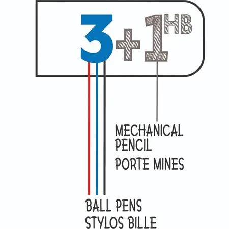 Guľôčkové pero, 3 farby, s mikroceruzkou, BIC "4 Colours" + grafitová náplň 4