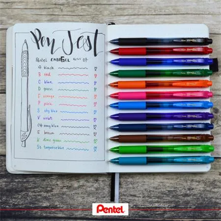 Gélové pero, 0,35 mm, stláčací mechanizmus, PENTEL "EnerGelX BL107", hnedá 2