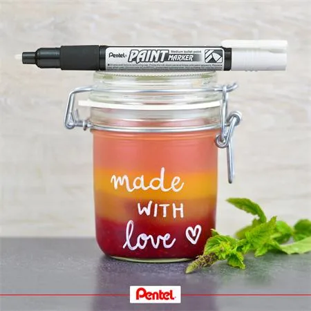 Lakový popisovač, 2 mm, kužeľový hrot, PENTEL "MMP20", biela 4