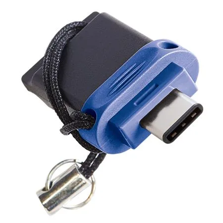 USB kľúč, 64GB, USB 3.2+USB-C adapter, VERBATIM "Dual" 3