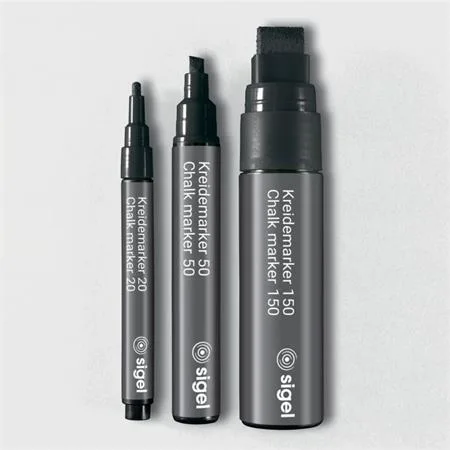Kriedový popisovač, tekutý, zrezaný hrot, 1-5 mm SIGEL, čierna 2