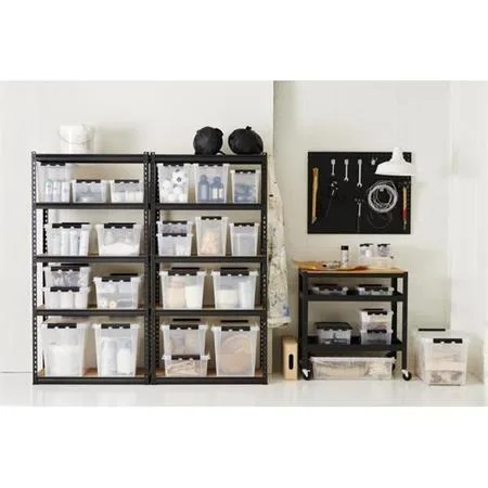 Úložný box, plastový, 61 litrov, čierne úchytky, SMARTSTORE "Classic 65", priehľadná 4