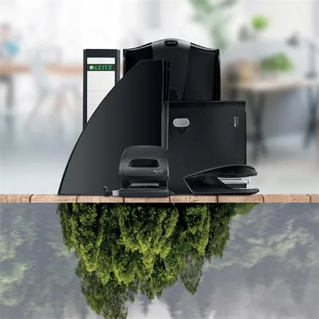 Pákový šanón, 80 mm, A4, kartónový, recyklovaný, LEITZ "180 Recycle", čierna 6
