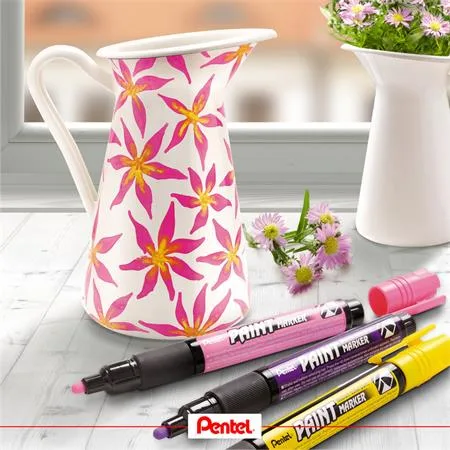 Lakový popisovač, 2 mm, kužeľový hrot, PENTEL "MMP20", červená 3