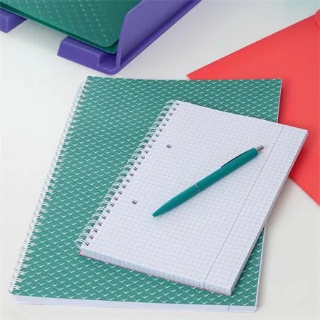 špirálový zošit, A5, štvorčekový, 80 listov, ESSELTE  "Colour`Breeze", modrá 6