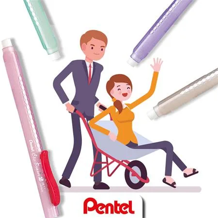 Guma, s posuvnou vložkou, PENTEL "ZE11-A", čierny klip 2