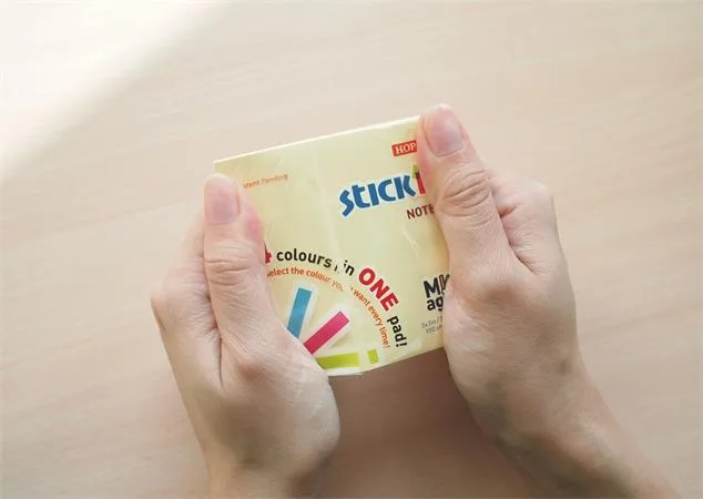 Samolepiaci poznámkový blok, 76x76 mm, 100 listov, STICK N "Kraft Notes", hnedá 8