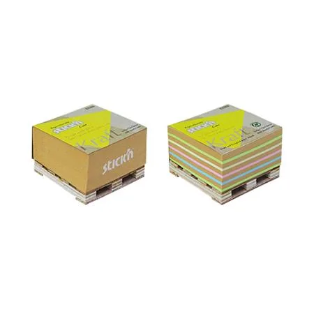 Samolepiaci poznámkový blok, 76x76 mm, 400 listov, mini paleta, STICK N "Kraft Cube", hnedá 4