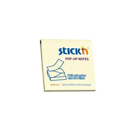 Samolepiaci poznámkový blok, "Z", 76x76 mm, 100 lap, STICK N, žltá 2