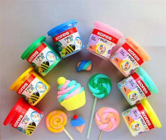 Plastelína,160 g, schnúca na vzduchu, 4 farby, KORES "Magic Clay" 7