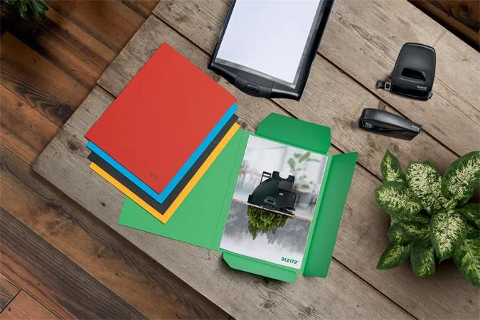Doska s chlopňami, kartón, A4, LEITZ "Recycle", žltá 6