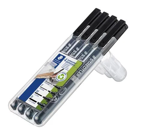 Permanentný popisovač, sada, OHP, STAEDTLER "Lumocolor® 31", 4 rôzne hrúbky, čierna 2